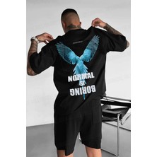 Teenage Millionaire Erkek Siyah Normal Is Boring Bisiklet Yaka Oversize Salaş T-Shirt