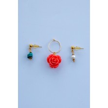 Lila Rosa Etnik Otantik Çoklu Küpe