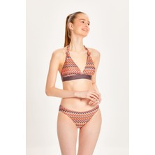 Too Salty Swimwear Kadın Çok Renkli Toparlayıcı Boyundan Bağlı Klasik Bel Bikini Takımı 24S107ST