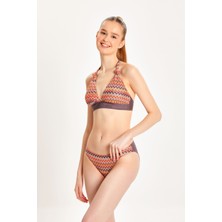 Too Salty Swimwear Kadın Çok Renkli Toparlayıcı Boyundan Bağlı Klasik Bel Bikini Takımı 24S107ST