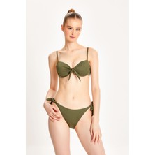 Too Salty Swimwear Kadın Yeşil Push Up'lı Fiyonklu Bikini Takımı 24S114ST