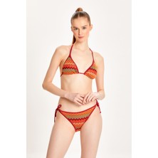Too Salty Swimwear Kadın Bordo Dantelli Yandan Bağlamalı Üçgen Bikini Takımı 24S116ST