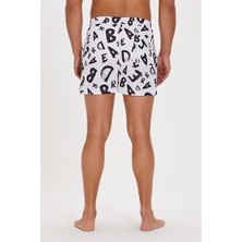 Bad Bear Bling Beyaz Baskılı Erkek Deniz Şortu