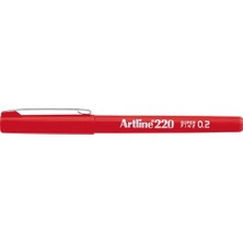 Artline 220N Super Fine Ince Keçe Uçlu Yazı Kalemi Uç 0.2mm Kırmızı ( 4 Adet )