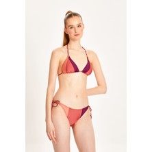 Too Salty Swimwear Kadın Çok Renkli Parçalı Örgü Detaylı Üçgen Bikini Takımı 24S118ST