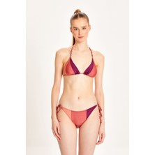 Too Salty Swimwear Kadın Çok Renkli Parçalı Örgü Detaylı Üçgen Bikini Takımı 24S118ST