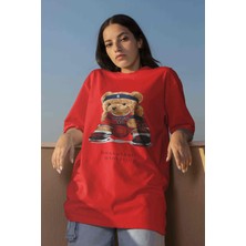 Dogfish Baskılı Turuncu Oversize Unisex Tshirt