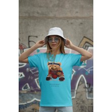 Dogfish Teddy Kadın Oversize Mavi T-Shirt