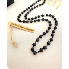 Lav Doğaltaş Uzun Düğümlü 70-80 Cm Uzun Erkek Kolyesi