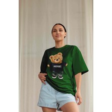 Dogfish Teddy Süprem T-Shirt - Sarı Baskılı Oversize Bisiklet Yaka Kısa Kol Tişört