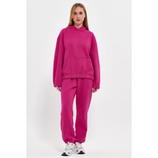 Kef Clothing Fuşya  Kadın Eşofman Takımı, 3 Iplik Oversize