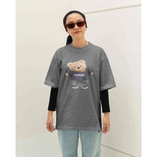 Dogfish Süprem T-Shirt Yeşil Baskılı Oversize Bisiklet Yaka Kısa Kol T-Shirt