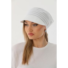 Elif İç Giyim Safari Bağlamalı Beyaz Siperli Bandana Vizör