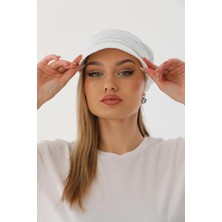 Elif İç Giyim Safari Bağlamalı Beyaz Siperli Bandana Vizör