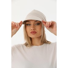 Elif İç Giyim Safari Bağlamalı Bej Siperli Bandana Vizör
