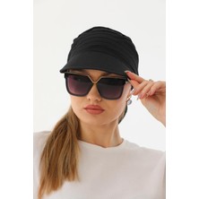 Elif İç Giyim Safari Bağlamalı Siyah Siperli Bandana Vizör