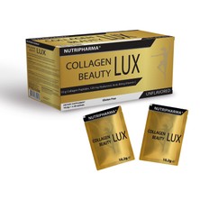 Nutripharma Collagen Beauty Lux, 10.000 mg Biyoaktif Kolajen Peptidler 120 mg Hyaluronik Asit 80 mg Vitamin C 30 Saşe