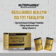 Nutripharma Collagen Beauty Lux, 10.000 mg Biyoaktif Kolajen Peptidler 120 mg Hyaluronik Asit 80 mg Vitamin C 30 Saşe