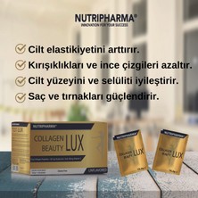 Nutripharma Collagen Beauty Lux, 10.000 mg Biyoaktif Kolajen Peptidler 120 mg Hyaluronik Asit 80 mg Vitamin C 30 Saşe