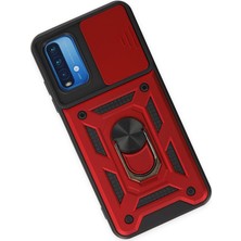 Newface Xiaomi Redmi 9t Kılıf Pars Lens Yüzüklü Silikon - Kırmızı 277097