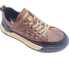 Guja Kahverengi Erkek Deri Sneaker Spor Ayakkabı