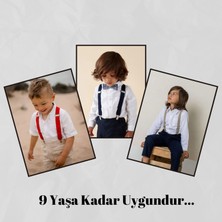 1-9 Yaş Pantolon Askı Papyon Seti Kırmızı