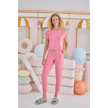 Kadın Kısa Kol Pembe Pijama Takım C7T1N851