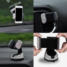 Xiaobang Araç Telefonu Tutucu, 360° Ayarlanabilir Bling Crystal Otomatik Telefon Montajı Evrensel Yapay Elmas Araç Standı Telefon Tutucu Ön Cam Kontrol Paneli ve Hava Çıkışı Için Araç Akses (Yurt Dışından)