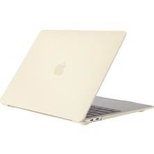 Seashell Digital Macbook Air 15 Inç (2023) M2 A2941/(2024) M3 A3114 Kılıf Krem Dokulu Plastik Darbeye Dayanıklı Kapak-Sarı (Yurt Dışından)