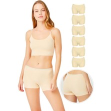 Cottonhill Basic Lazer Kesim Dikişsiz Kadın Boxer Külot 6'lı Paket-2