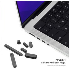 Seashell Digital MacBook Pro 16 Inç (2021) A2485 (Ab Versiyonu) Mat Pc Dizüstü Koruyucu Kapak + Tpu Klavye Kaplaması + Silikon Anti-Toz Fişleri-Gri (Yurt Dışından)