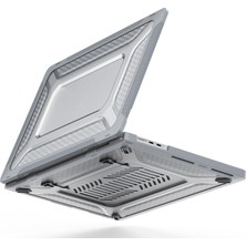 Seashell Digital MacBook Pro 16 Inç (2021) A2485 M1 Pro/m1 Max Kickstand Darbeye Dayanıklı Laptop Kılıfı Sert Pc Yumuşak Tpu Koruyucu Kapak-Gri (Yurt Dışından)