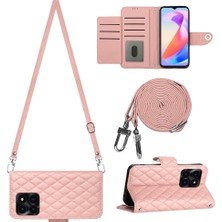 SUNShop Honor X6A Için Crossbody Eşkenar Dörtgen Doku Pu Kılıf (Yurt Dışından)