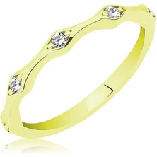 Gumush Gümüş Altın Beştaş Mekik Bayan Yüzük