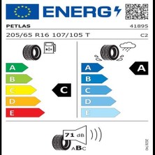Petlas 205/65 R16C 107/105T 8Pr Fullpower Pt835 Hafif Ticari Yaz Lastiği ( Üretim Yılı: 2024 )