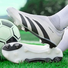 Lucky Star Bağcıksız Profesyonel Futbol Ayakkabısı - Beyaz (Yurt Dışından)