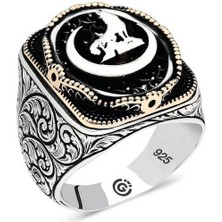 Gumush Gümüş Hilal Bozkurt Oval Erkek Yüzük