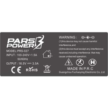 PARS POWER Hp Compaq 4.8x1.7mm 65W 18.5V 3.5A Notebook Adaptör Şarj Aleti-Cihazı  Pars  Power