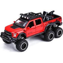 Dabo Erkek Çocuklar Için Oyuncak Kamyonetler F150 Raptor Diecast 3 Yaş ve Üzeri Çocuklar Için Sesli ve Işıklı Metal Model Araba Kırmızı (Yurt Dışından)