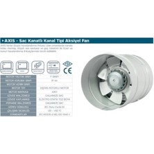 Kayıtes Axis 350 Yuvarlak Kanal Tipi Aksiyel Metal Fan (3110M³/H)