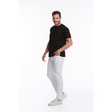 Hatemoğlu Erkek Siyah Regular Fit %100 Pamuk Bisiklet Yaka Tişört