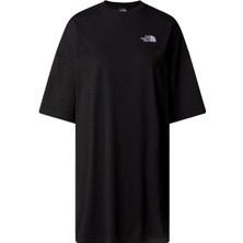 The North Face Kadın S/s Essential Oversize T-Shirt Elbise Siyah Boyfriend Tarzı Yumuşak Kumaş