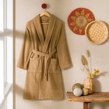 Taç Şalyaka Pamuk Bornoz Taba L/ x l