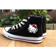 Lideral Hello Kitty Convers Baskılı Unisex Boğazlı Bağcıklı Ayakkabı