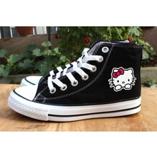 Lideral Hello Kitty Convers Baskılı Unisex Boğazlı Bağcıklı Ayakkabı