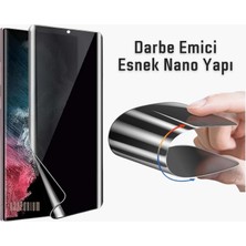 HANPORIUM Samsung Galaxy S23 Ultra Kavisli Hayalet Ekran Koruyucu Nano Pet Film - Ultra Darbe Emici Etkin Koruma - Ekranı Tam Kaplar