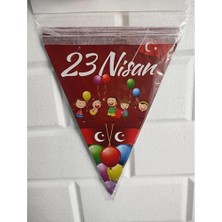 Patladı Gitti 23 Nisan Yazılı Kırmızı Üçgen Flama
