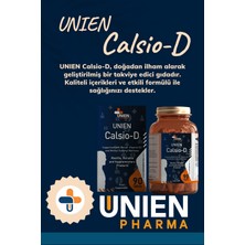 UNIEN Pharma Calsio-D 90 Tablet / Kalsiyum, Magnezyum, Çinko, Manganez, Bakır, Vitamin D3, Vitamin K2, L-Lizin, Vitamin C, Bromelain, Bor, Balık Yağı, Metil Sülfonil Metan ve Zerdeçal Ekstresi İçeren