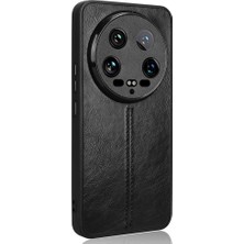 LR Joyful Xiaomi 14 Ultra Deri Doku Dikiş Hattı Darbeye Dayanıklı Arka Kılıf (Yurt Dışından)
