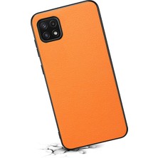 Cool-M Samsung Galaxy A22 5g Pu Deri Parmak Izine Dayanıklı Arka Kapak (Yurt Dışından)